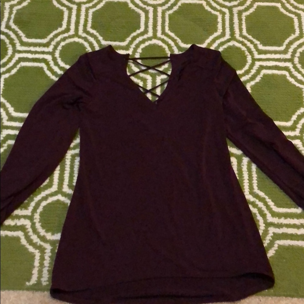 Express Criss Cross Plum Blouse